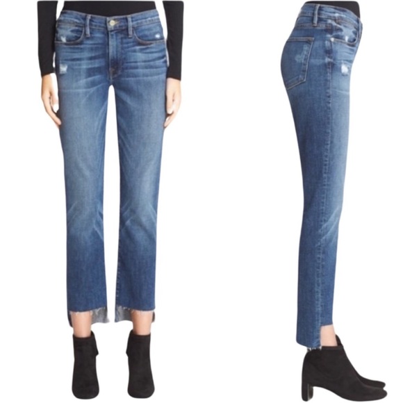 Frame Le High Straight in Carroll Wash - Picture 5 of 16